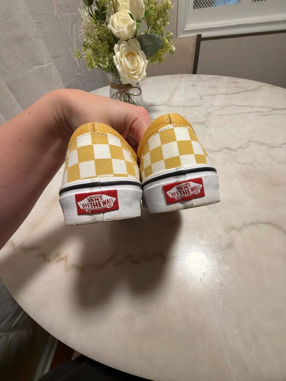 Vans Classic Slip-On Checkerboard Yellow/White Women's Size 6.5 - Picture 5 of 6